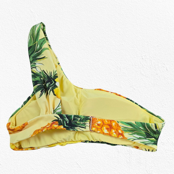 Anthropologie Pina Colada Pineapple One Shoulder Modest Bikini Top Size Small - Picture 7 of 7